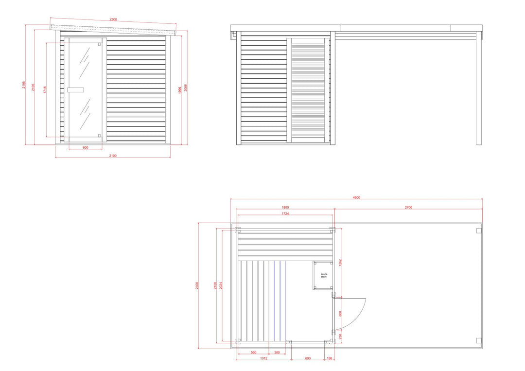 Outdoorsauna RAUMA für 4 - 5 Personen