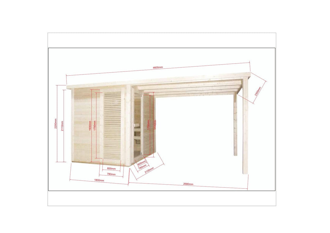 Outdoorsauna RAUMA für 4 - 5 Personen