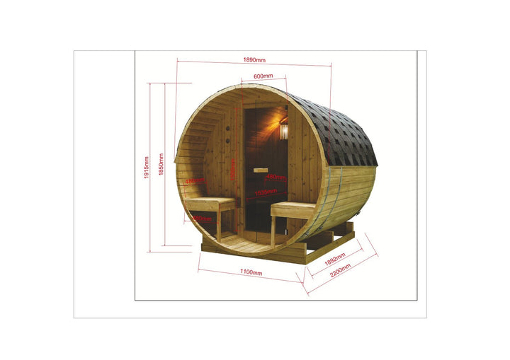 Outdoor barrel sauna BERGEN