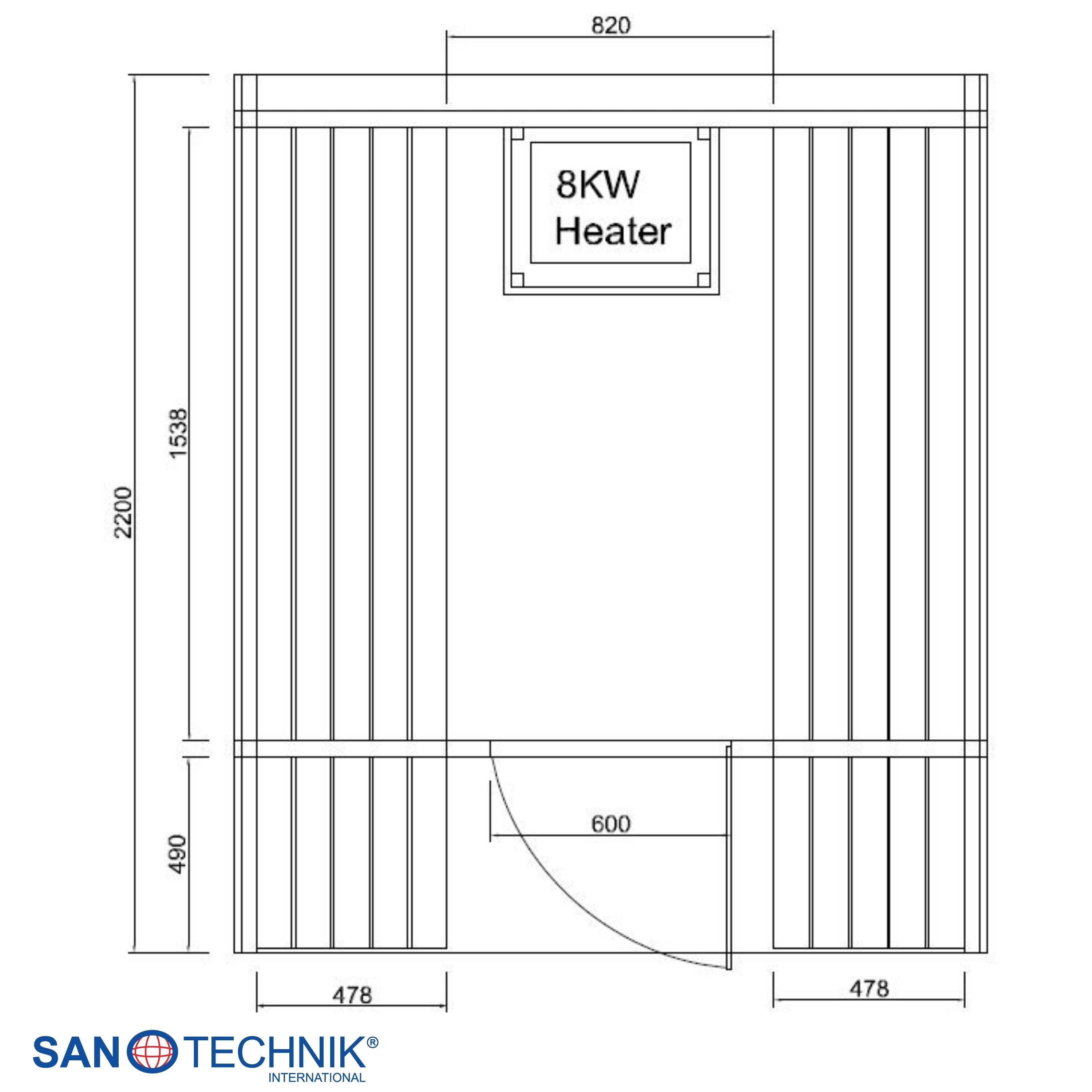 Outdoor sauna ISLAND XL for 4 people
