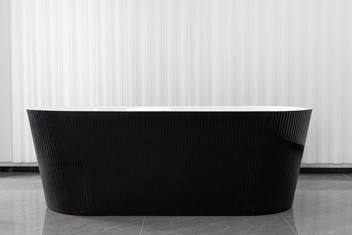 Freistehende Badewanne RENO 170x75x58 cm schwarz