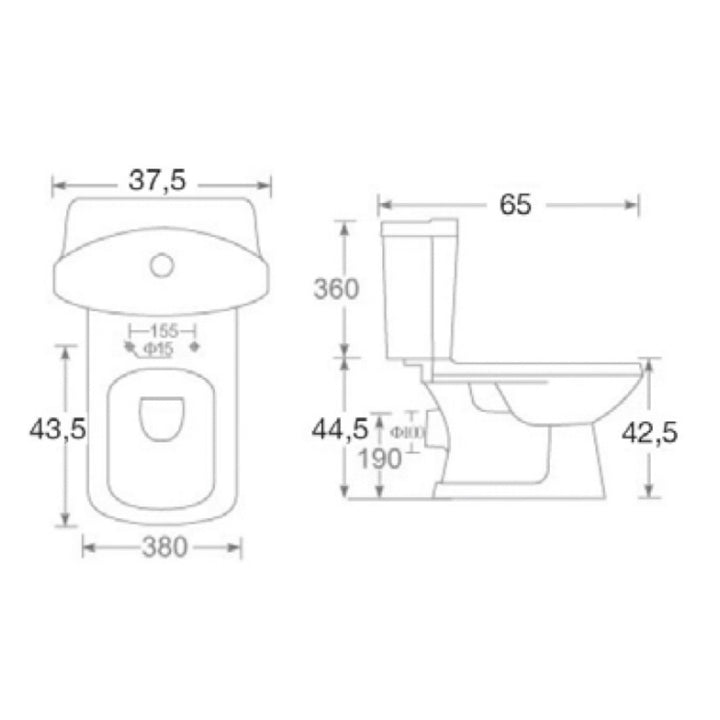 WC Monoblock-Abgang I/S