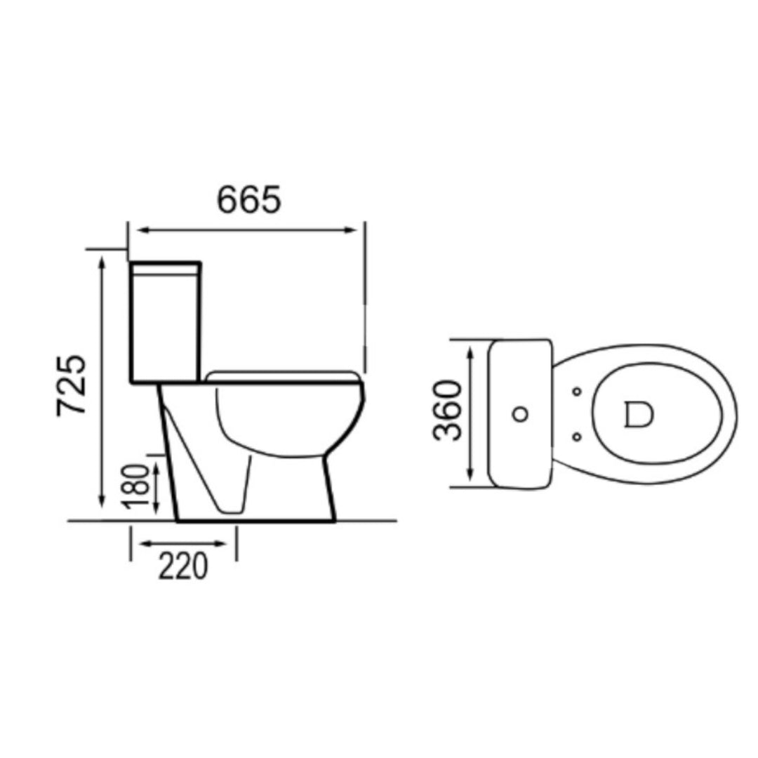 Rimless toilet monoblock ROMA II