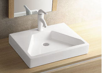 Lavabo de cerámica sobre encimera 41x27x13 cm