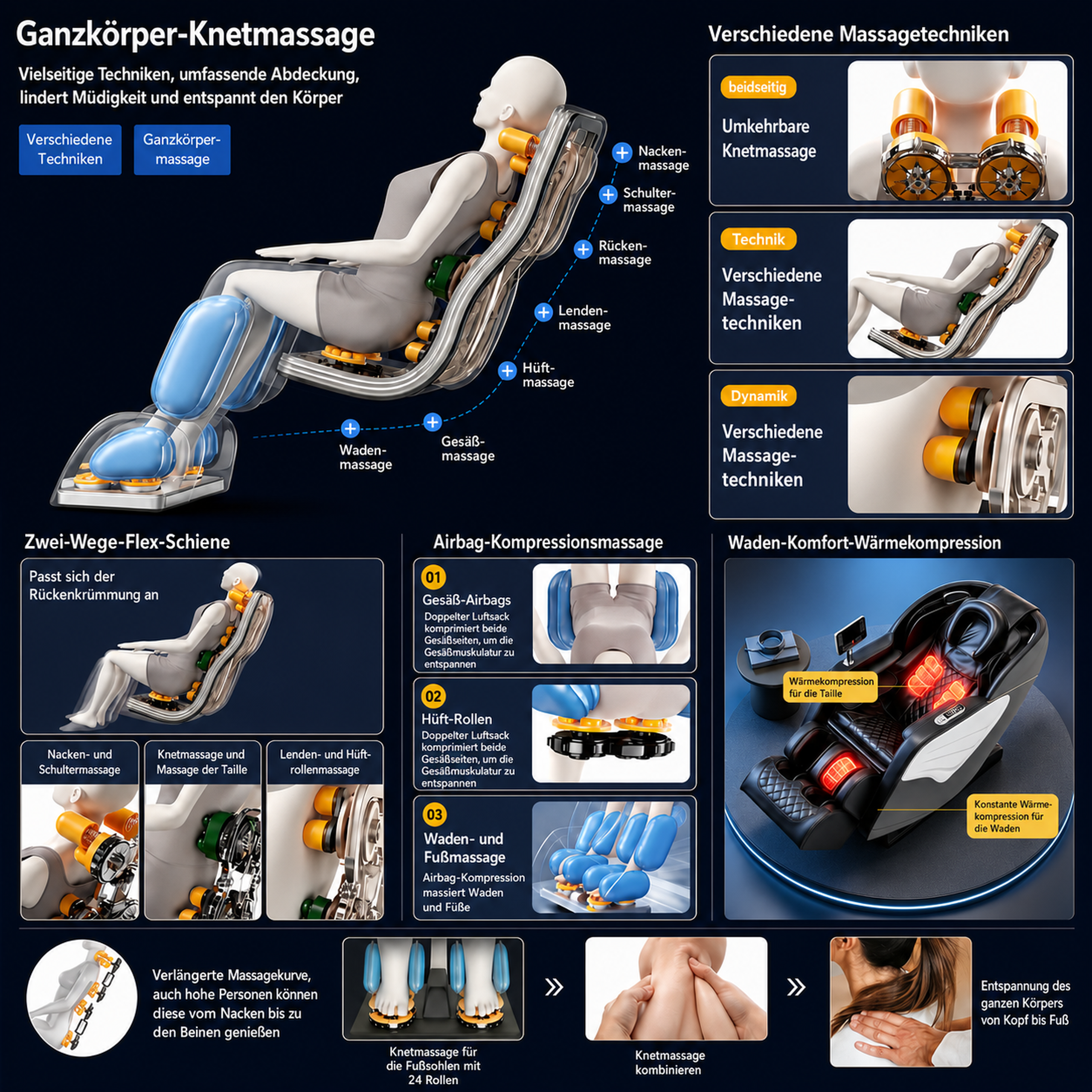 Master Pro luxury massage chair black