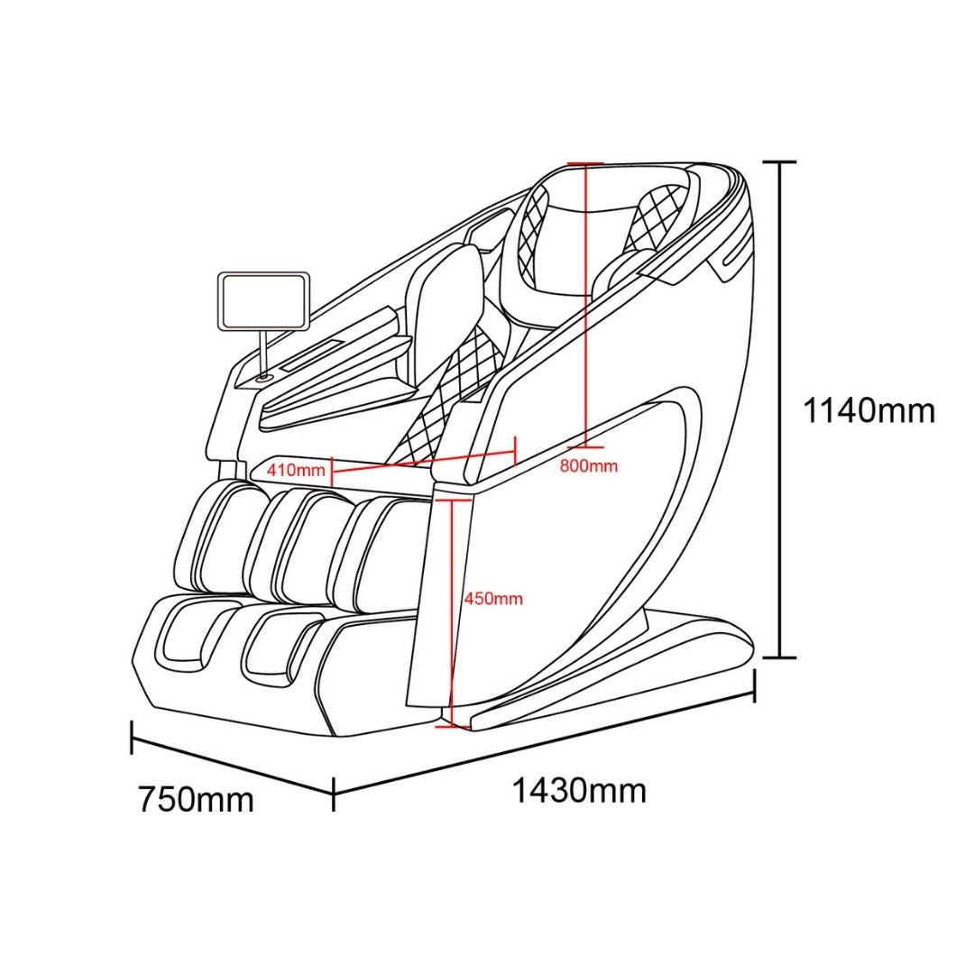 MEDORA luxury massage chair anthracite/brown