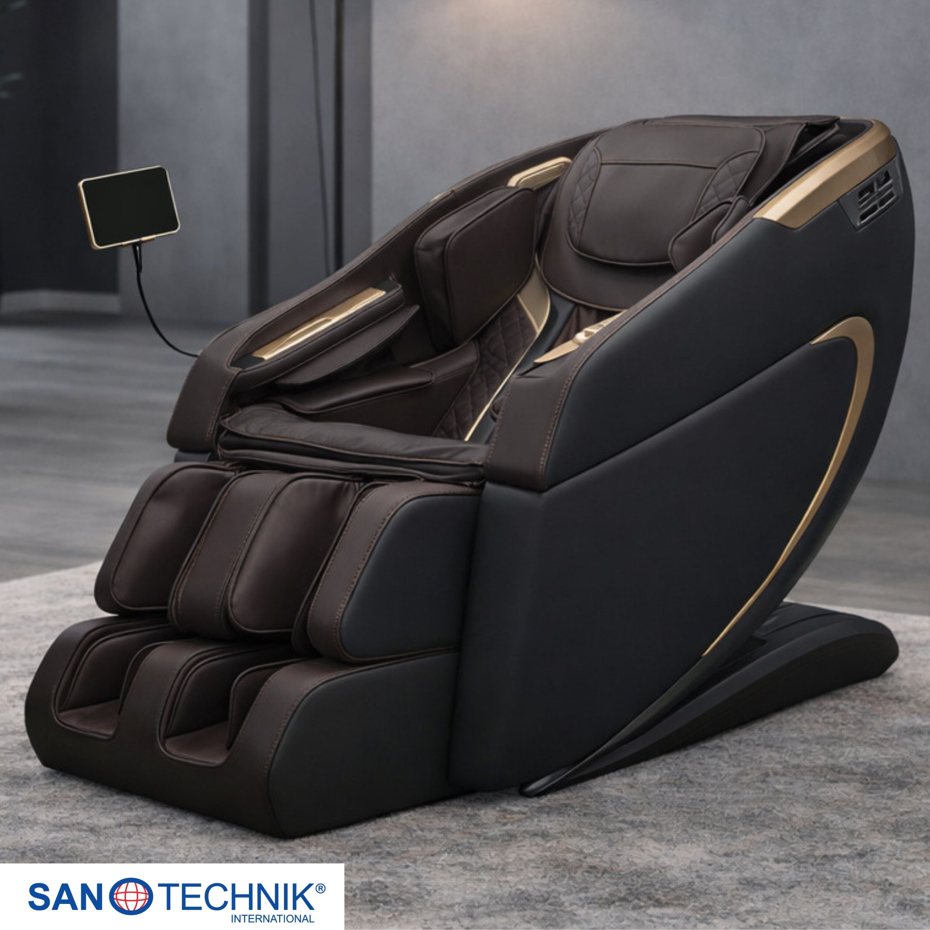 MEDORA Luxus-Massagesessel anthrazit/braun