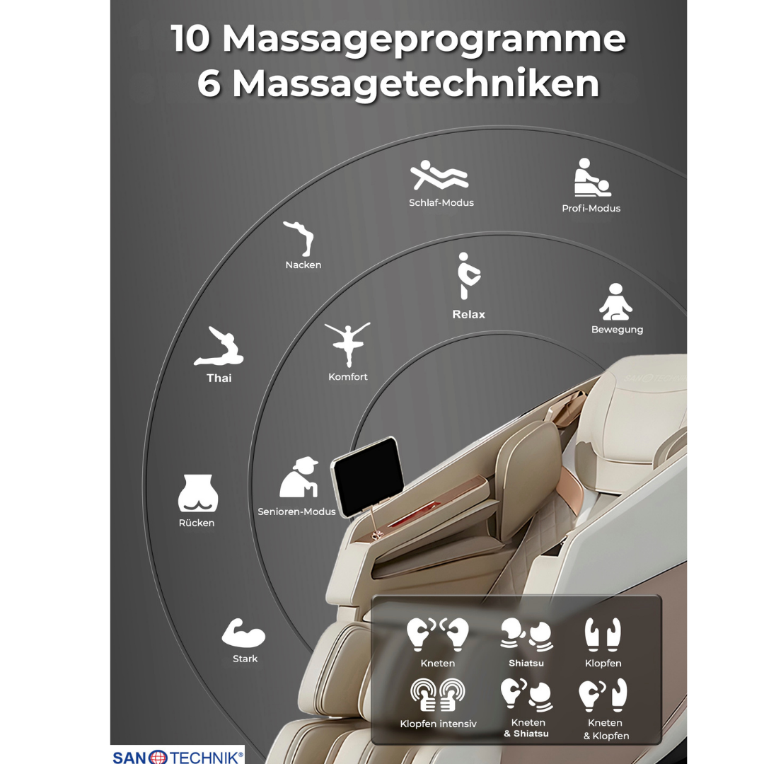 RESTORA Luxus-Massagesessel beige/creme