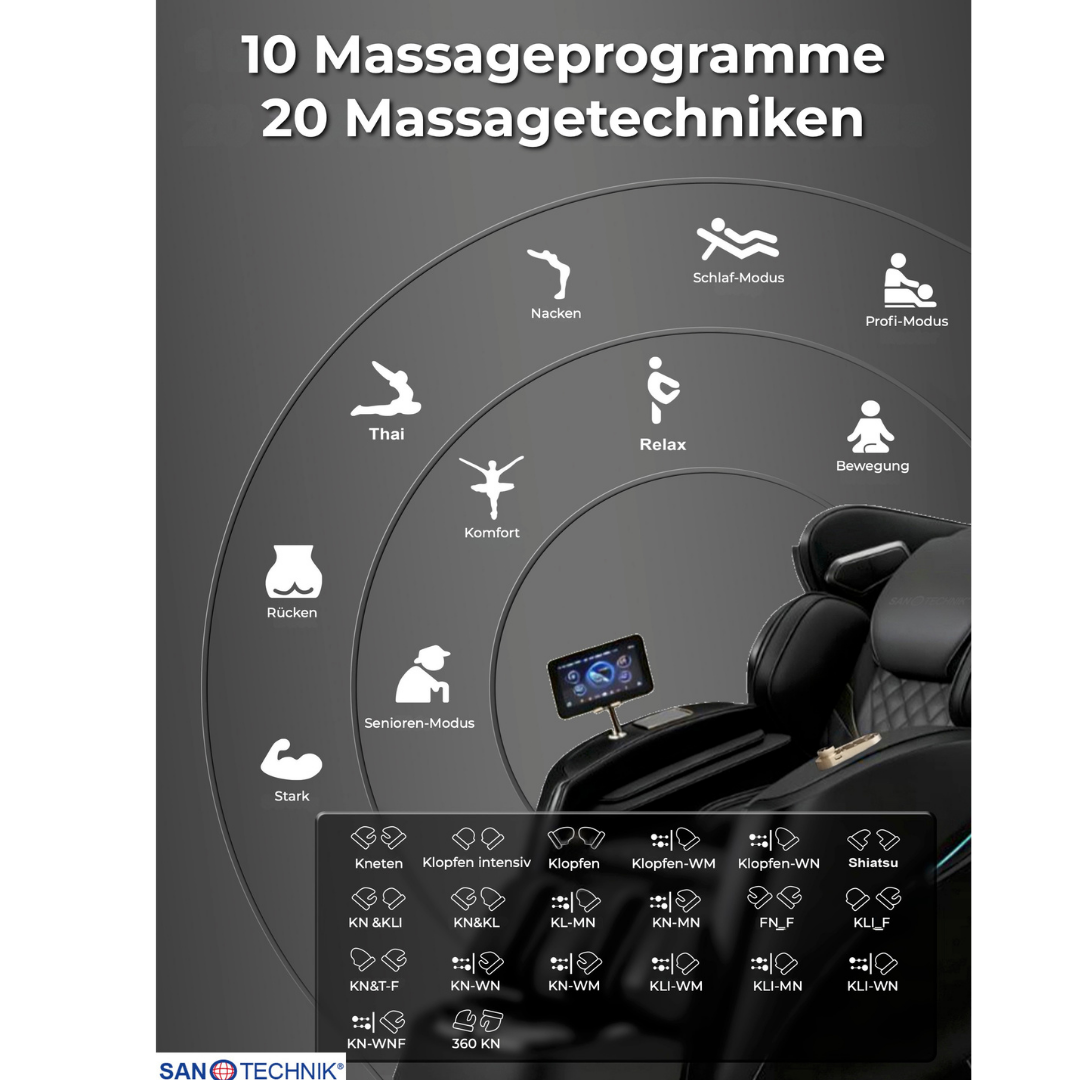 LUXORA Luxus-Massagesessel schwarz
