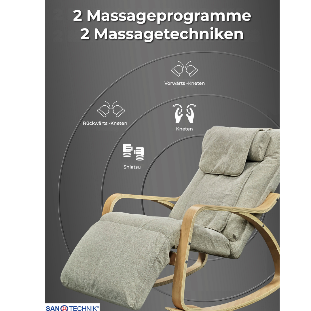 LIGORA Komfort-Schaukelstuhl mit Fußteil grau