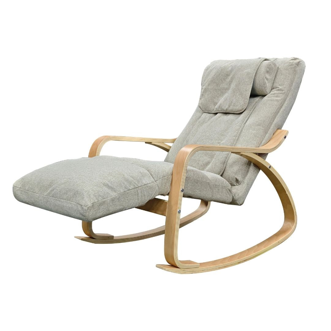 LIGORA Comfort Rocking Chair with Footrest, Grey