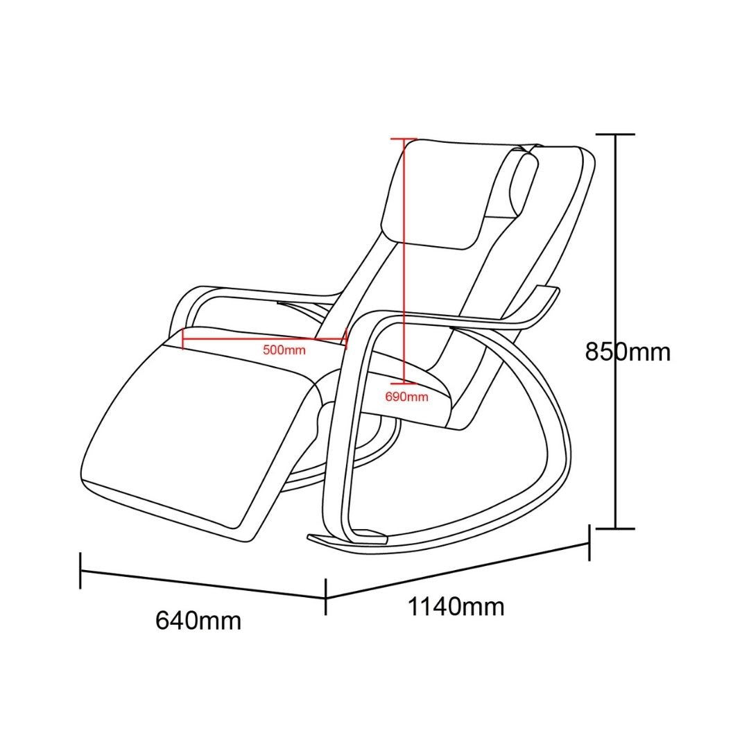 LIGORA Comfort Rocking Chair with Footrest, Grey