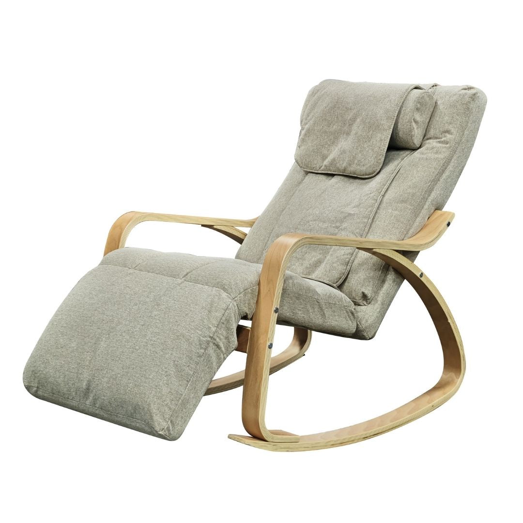 LIGORA Comfort Rocking Chair with Footrest, Grey