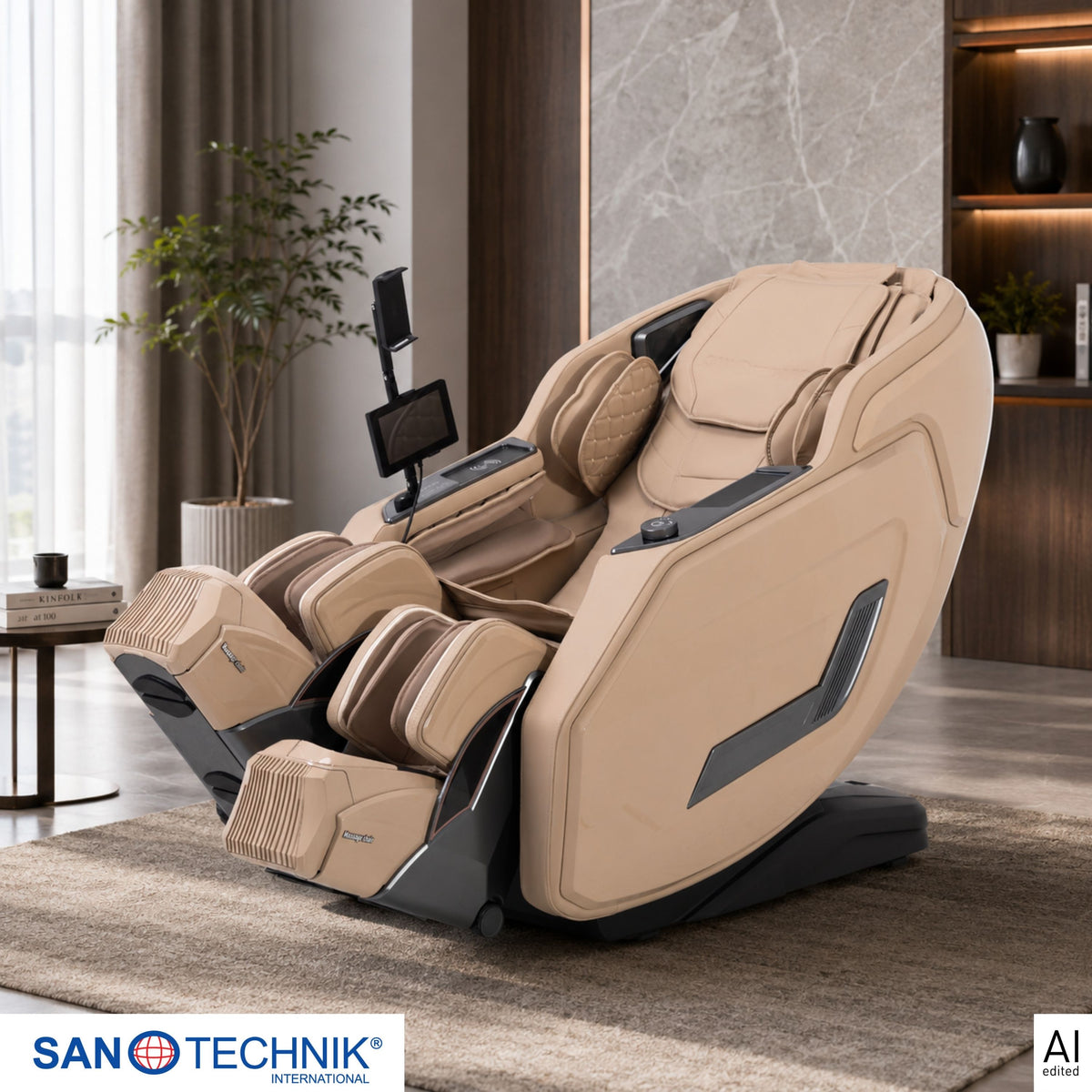 Luxus Massagesessel AVORA mit 4D-Massage, Zero Gravity & Körperscan | Beige