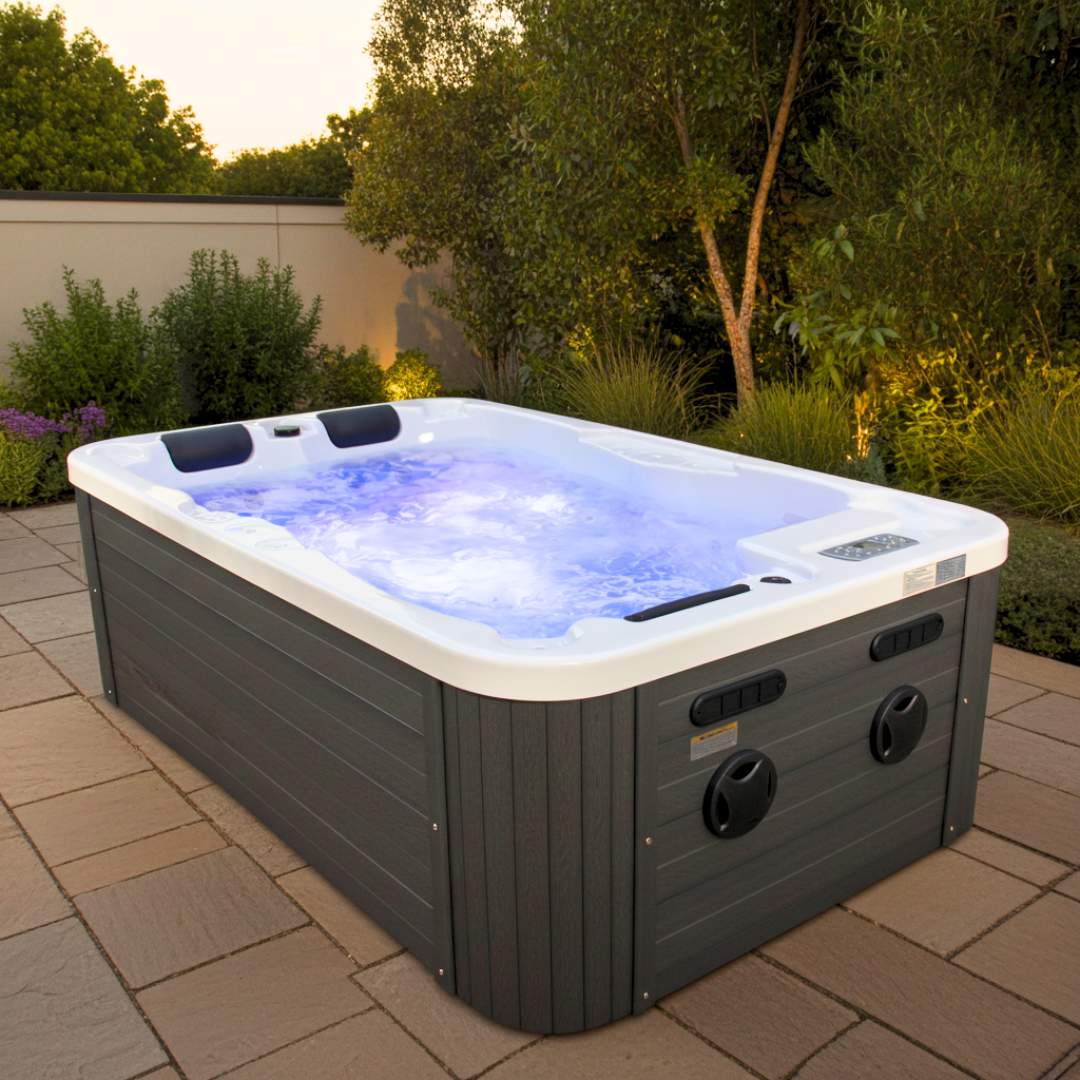 Outdoor whirlpool Modena WHITE MARBLE including cover 205x130x70 cm frost-proof