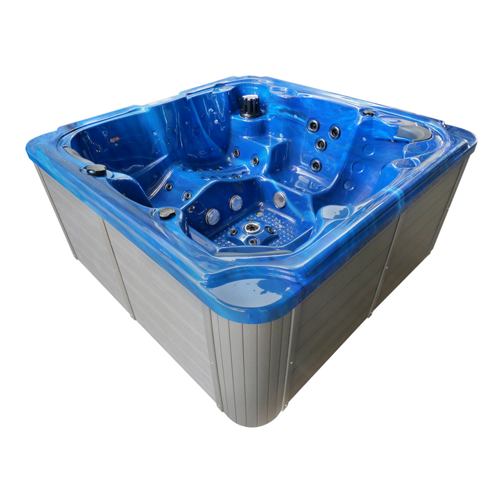 Outdoorwhirlpool OASIS Maxi Blau inkl. Stiege und Abdeckung 210x210x95 cm