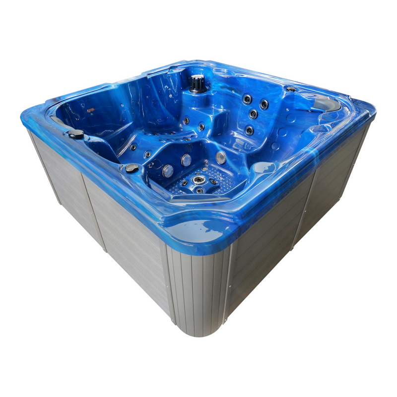 Outdoorwhirlpool Oasis Maxi Blau inkl. Stiege und Abdeckung - 210 x 210 x 95 cm