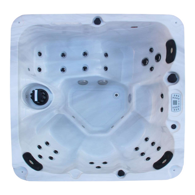 Outdoorwhirlpool PALMA WHITE MARBLE inkl. Abdeckung und Stiege 190x190x86 cm