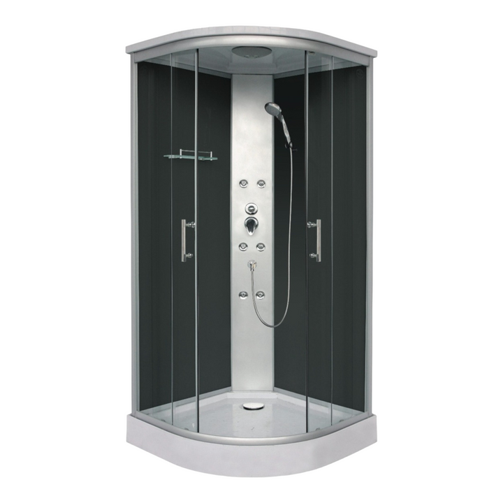 Complete shower cubicle PUNTO BLACK - with quick assembly 90 x 90 x 215 cm