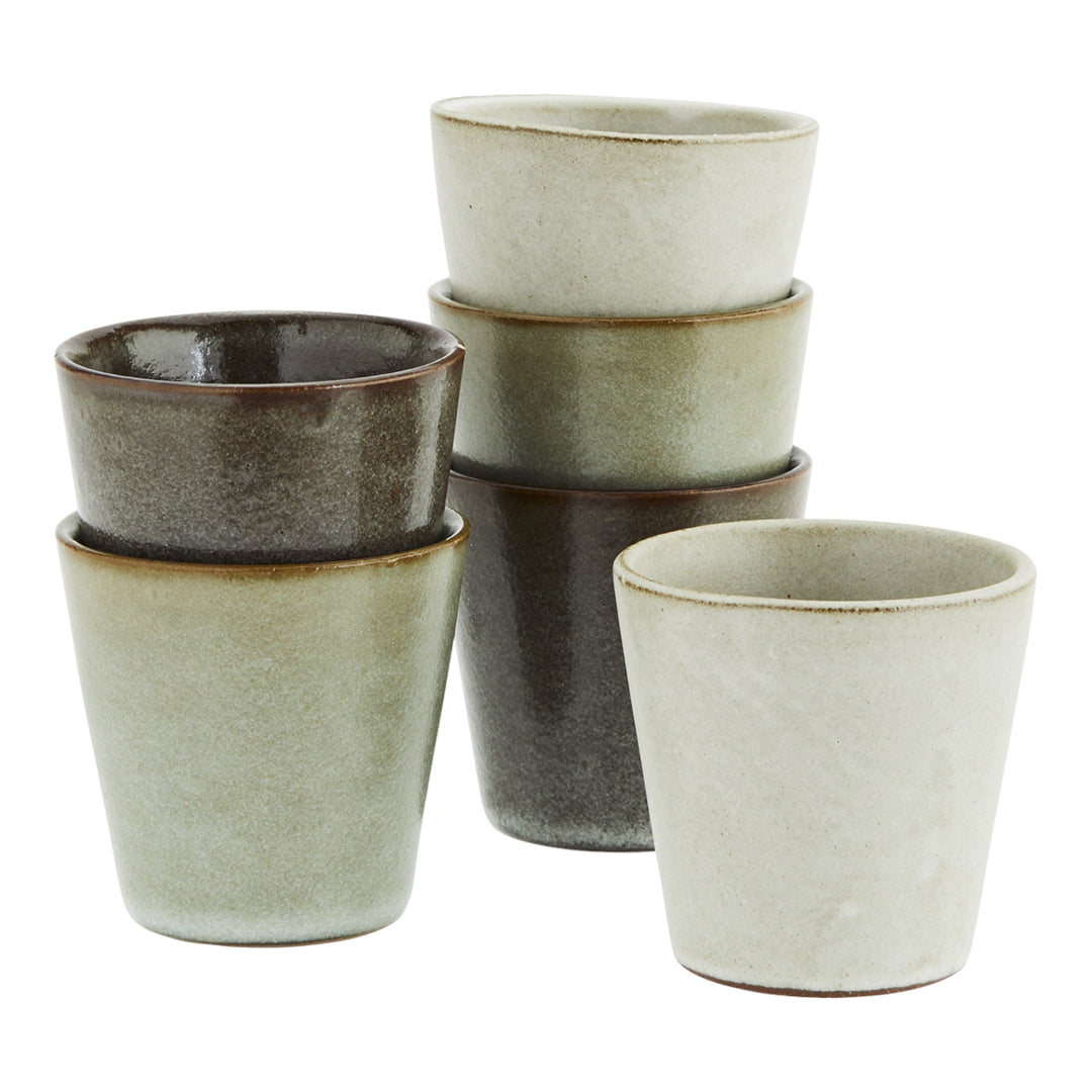 Stoneware mugs in a set of 6