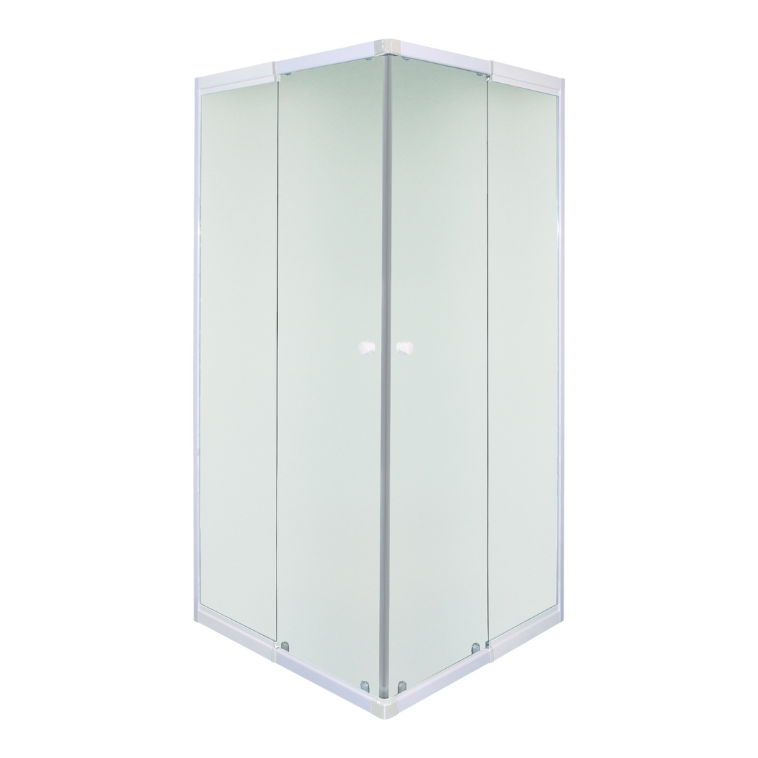 SANODUSCH corner shower cabin frosted glass / white 78 - 88 x 78 - 88 x 190