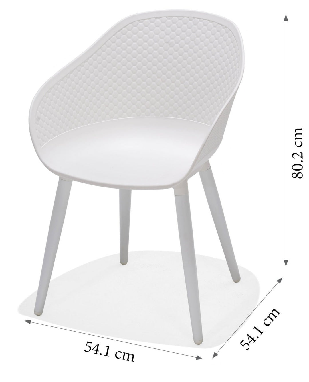 Silla con carcasa de plástico blanca.