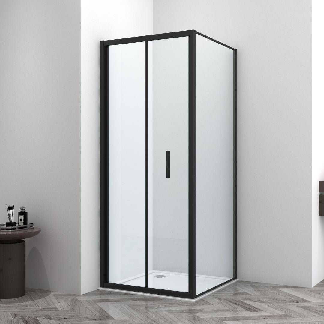 Falttür schwarz 6mm Easy-Clean in 3 verschiedenen Größen