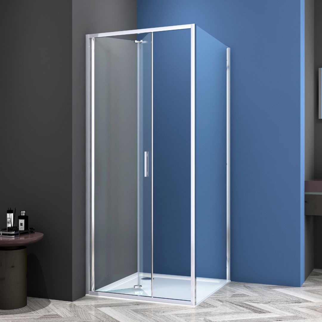 Falttür chrom 6mm Easy-Clean in 3 verschiedenen Größen