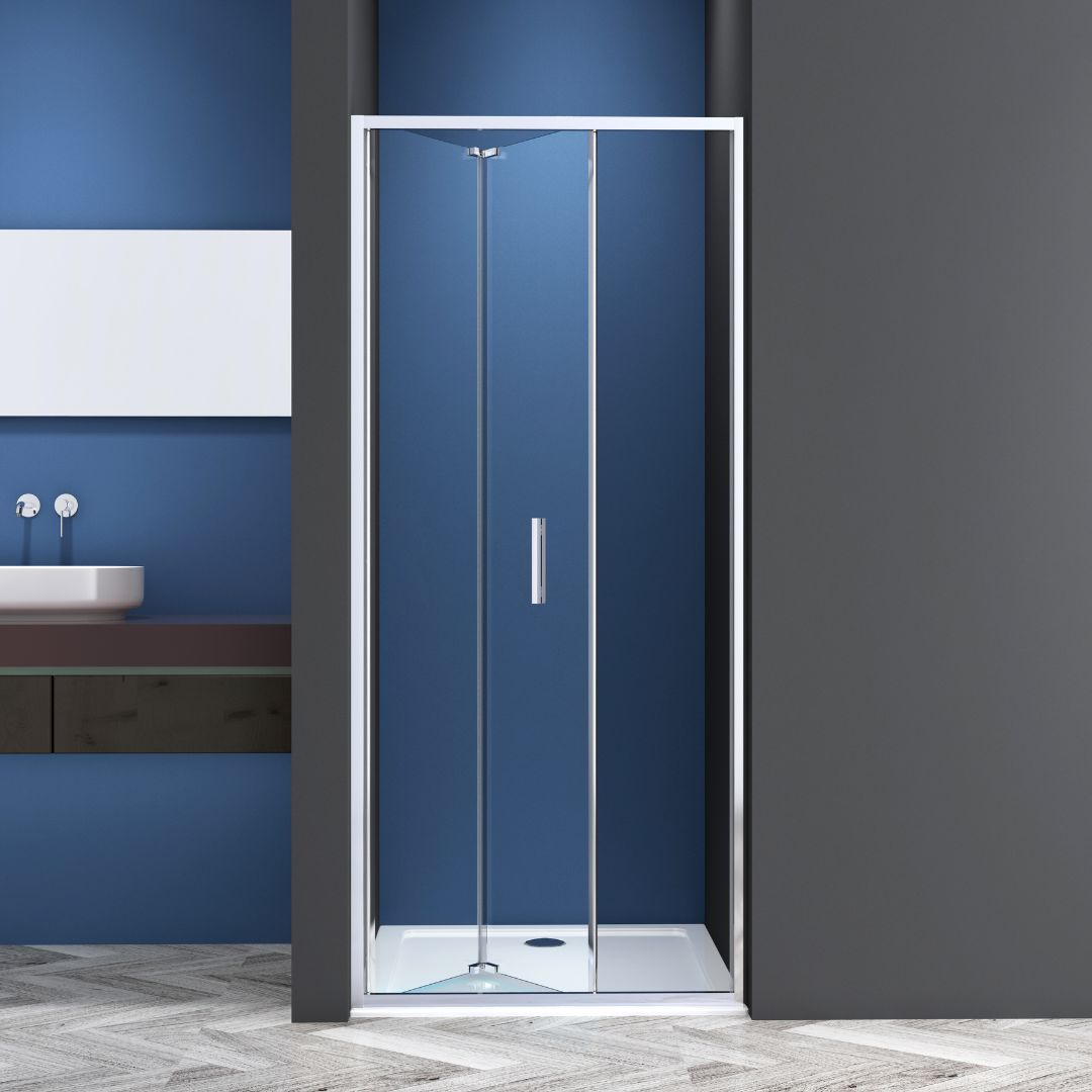 Falttür chrom 6mm Easy-Clean in 3 verschiedenen Größen