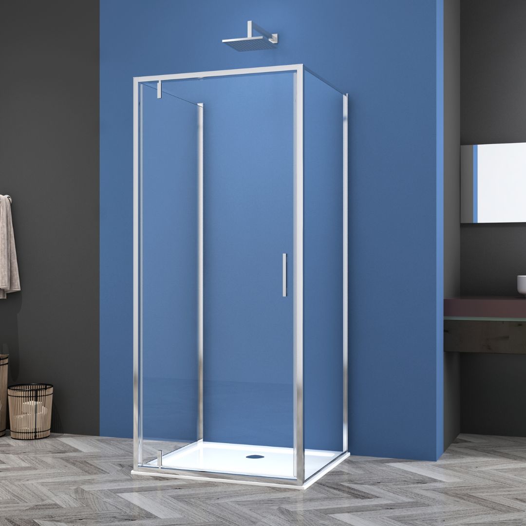 Schwenktür chrom 6mm ESG Easy-Clean in 4 verschiedenen Größen