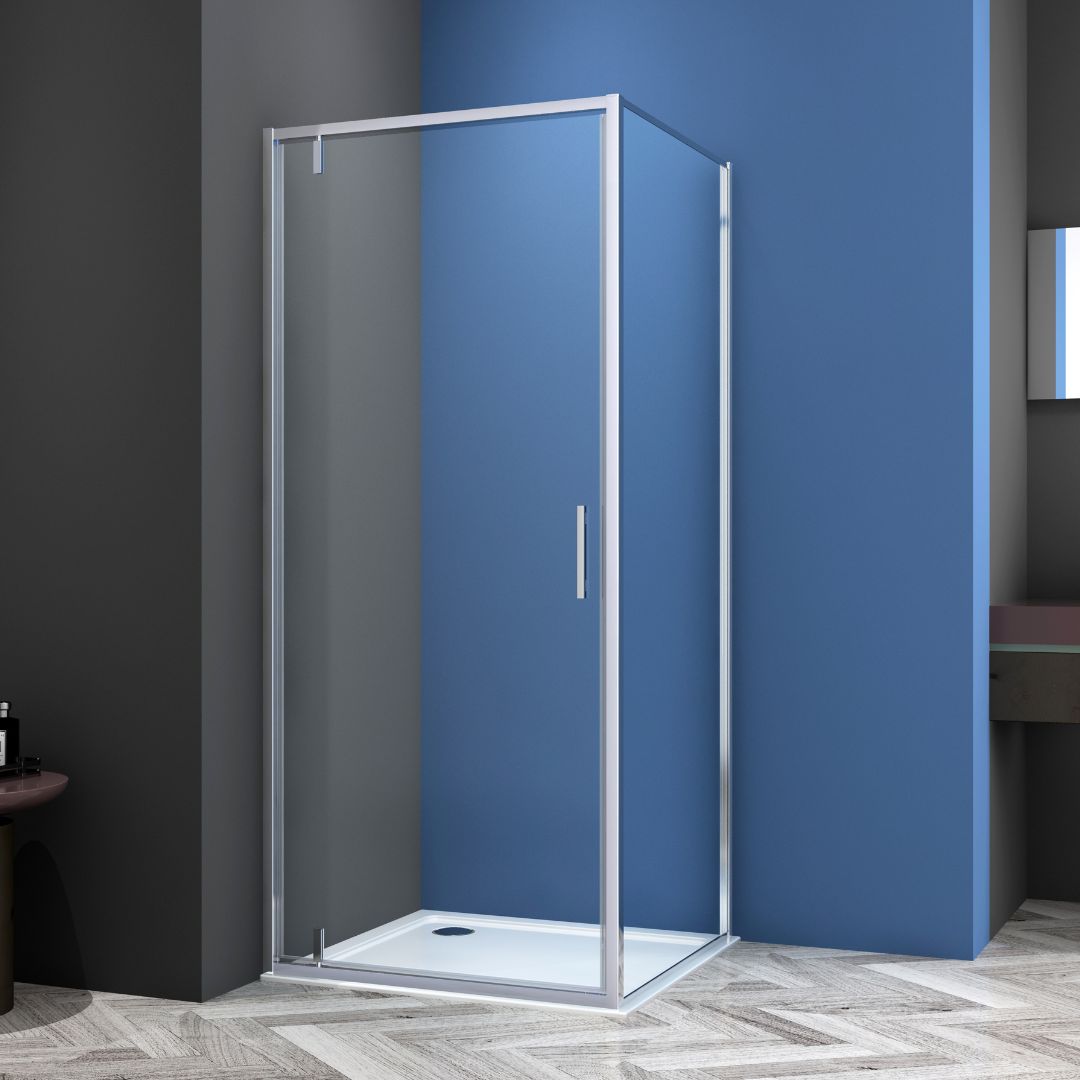 Schwenktür chrom 6mm ESG Easy-Clean in 4 verschiedenen Größen