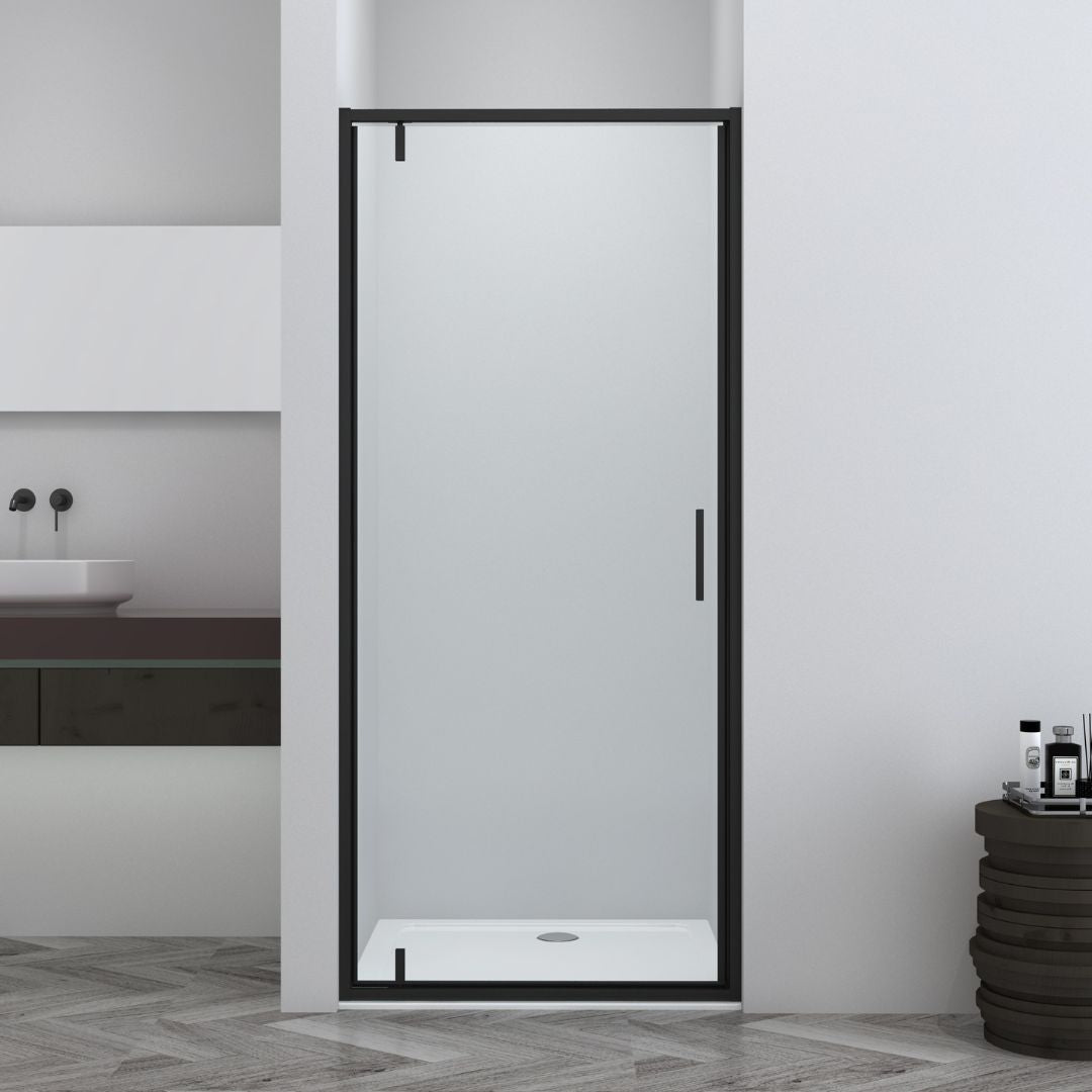 Schwenktür schwarz 6mm ESG Easy-Clean in 4 verschiedenen Größen