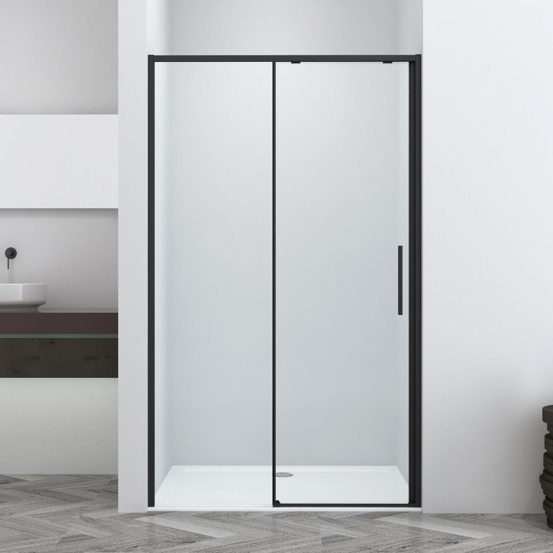 Schiebetür schwarz 6mm ESG Easy-Clean/Soft-Close in 3 verschiedenen Größen