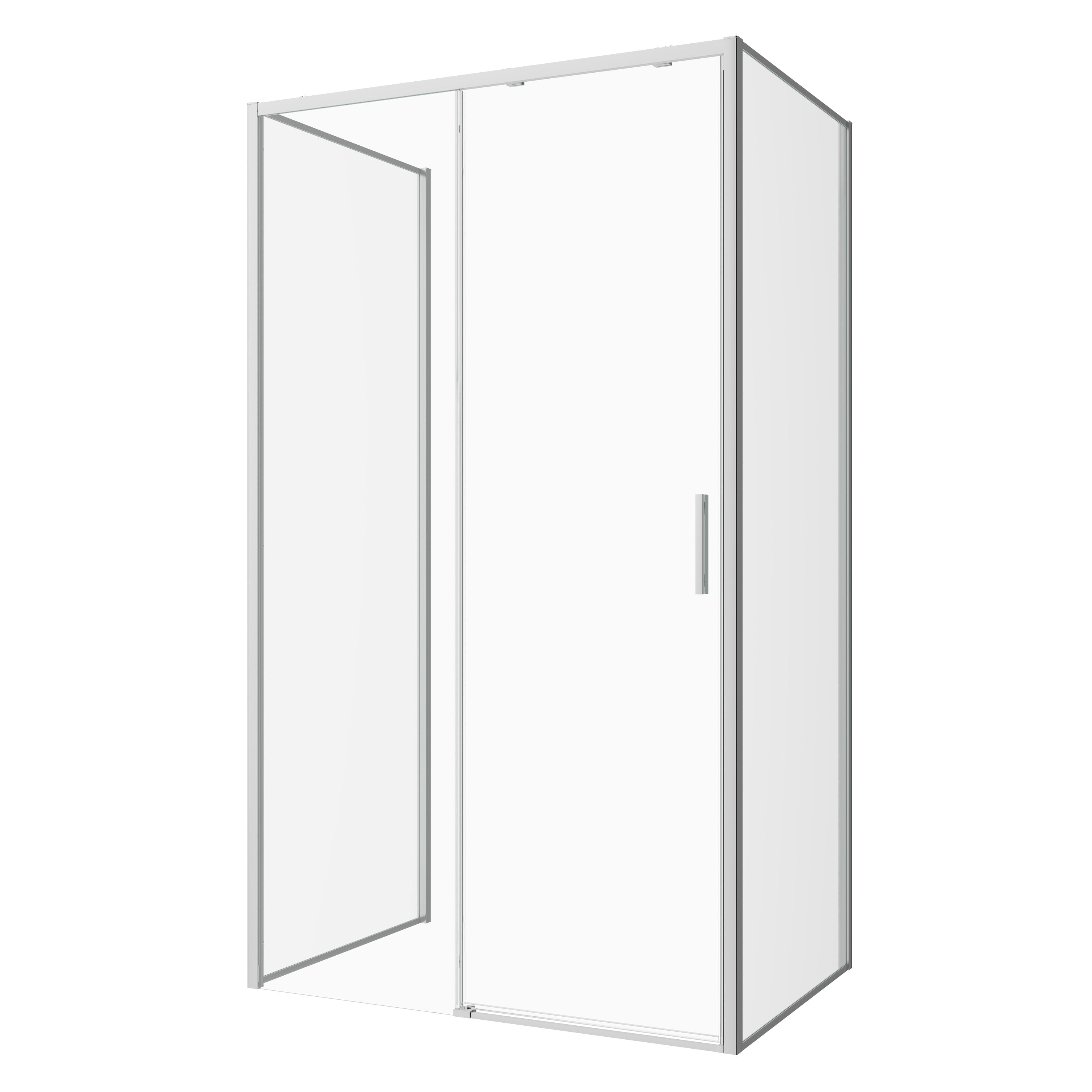 Schiebetür chrom 6mm ESG Easy-Clean/Soft-Close in 3 verschiedenen Größen