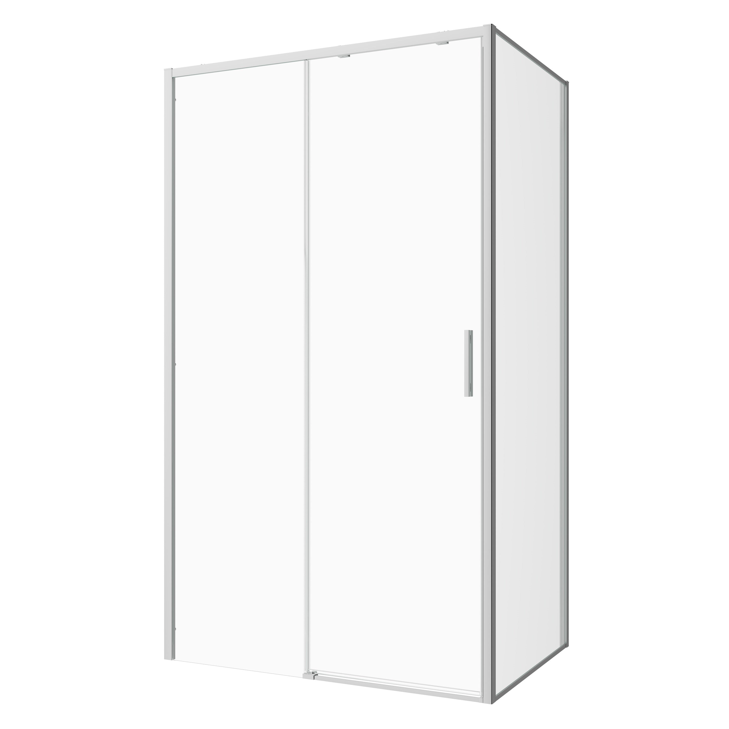 Schiebetür chrom 6mm ESG Easy-Clean/Soft-Close in 3 verschiedenen Größen