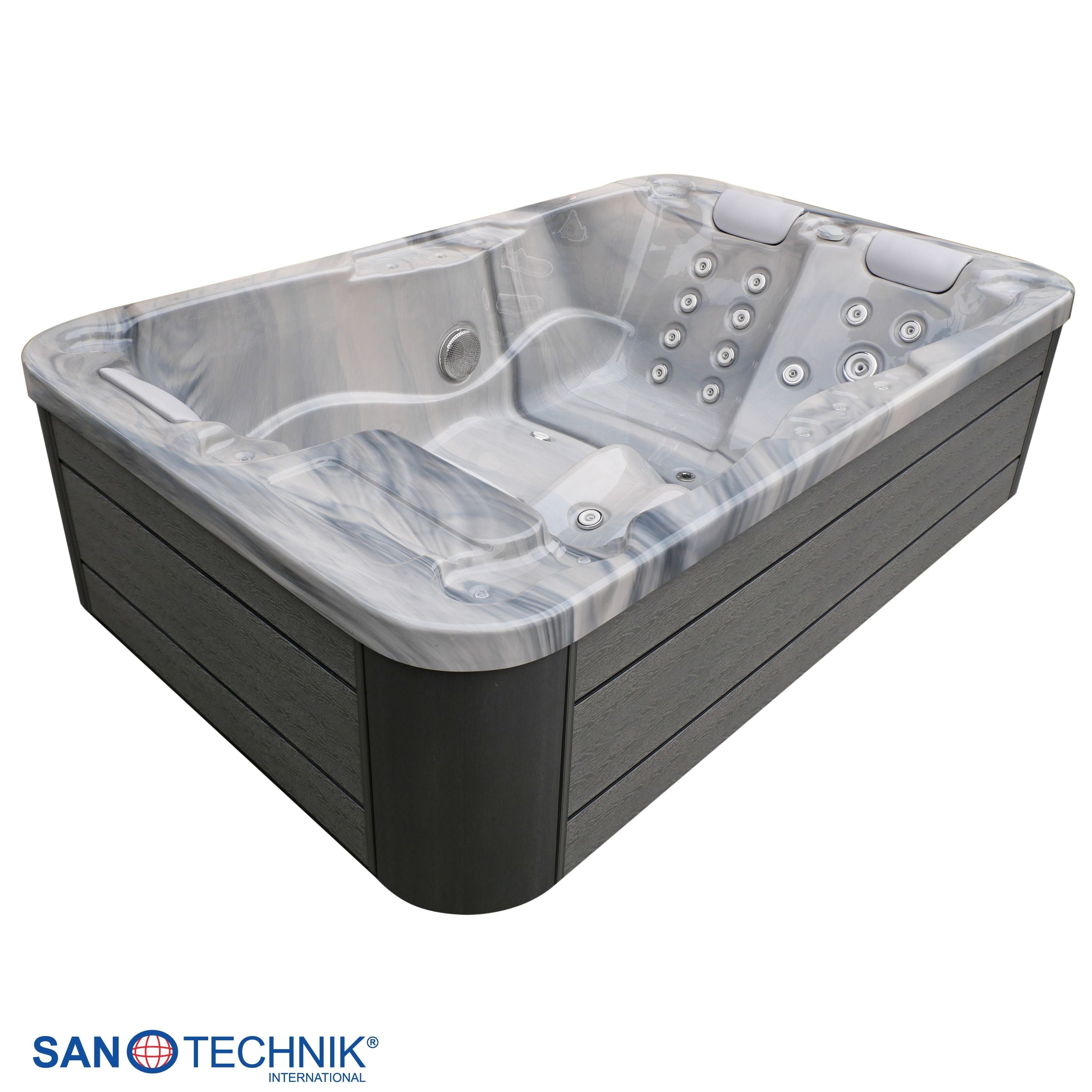 Outdoor Hot Tub MODENA Grey Marble incl. Cover