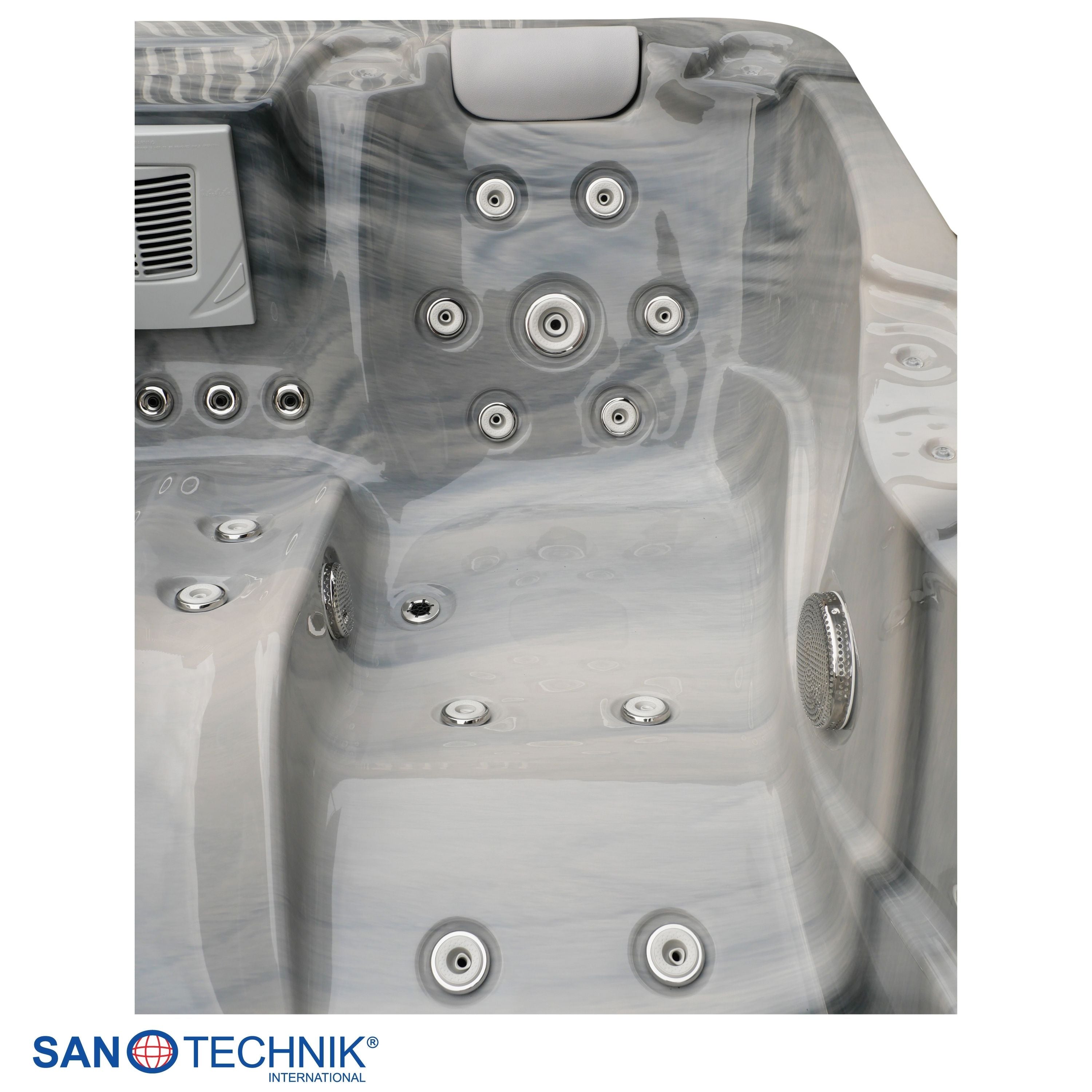 Outdoor Hot Tub MODENA Grey Marble incl. Cover
