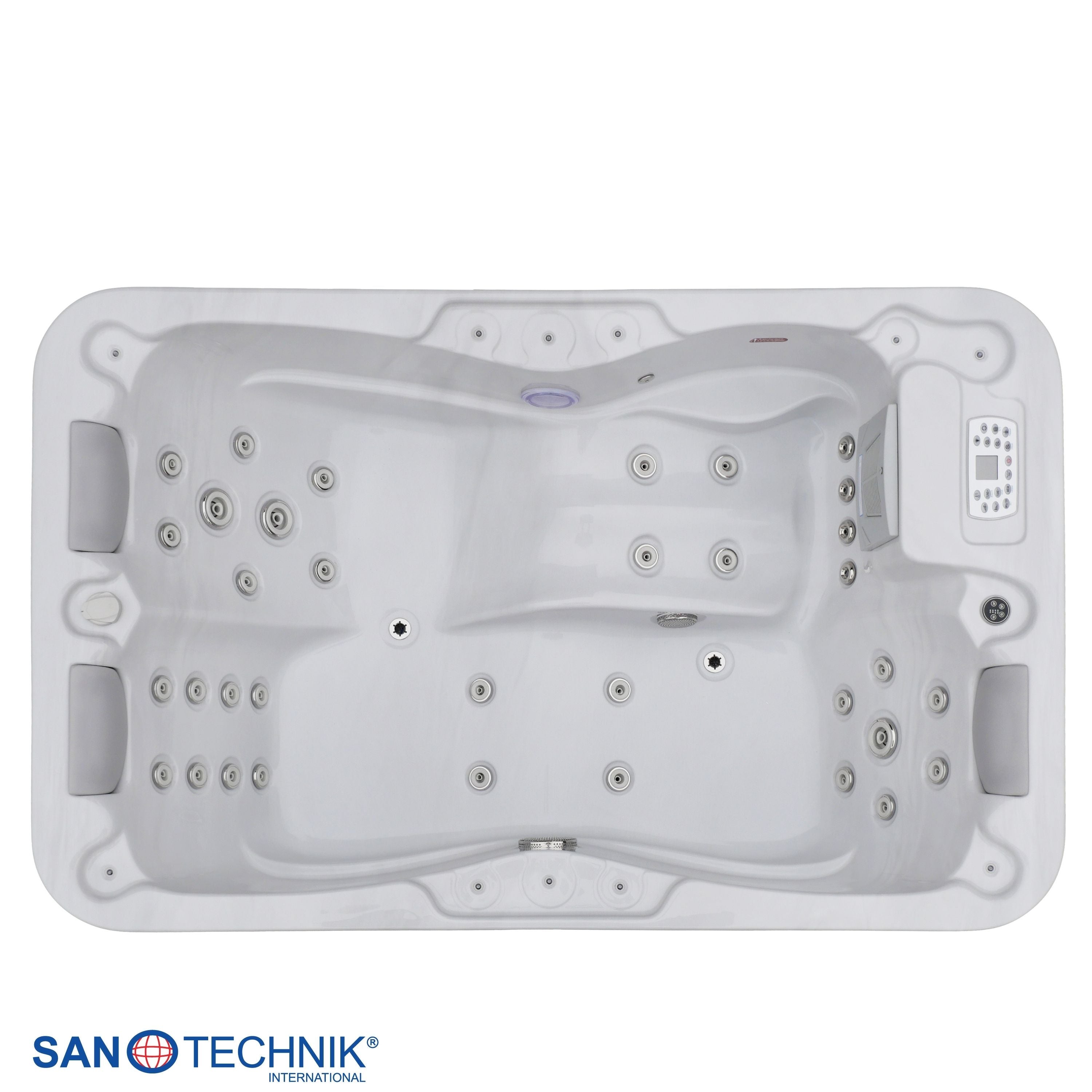 Outdoor whirlpool Modena WHITE MARBLE including cover 205x130x70 cm frost-proof