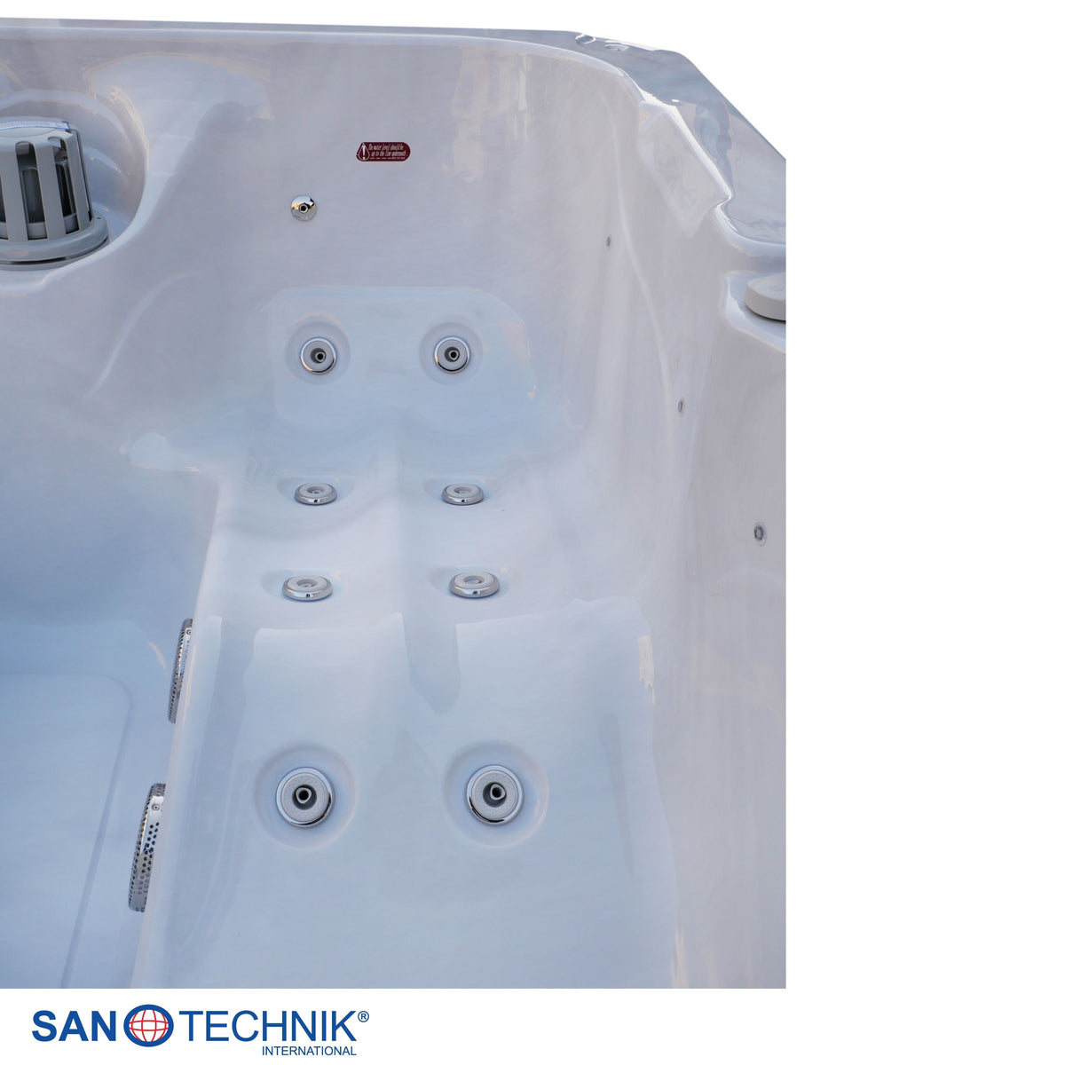 Outdoorwhirlpool PALMA White Marble inkl. Abdeckung & Stiege 190x190x86 cm frostsicher