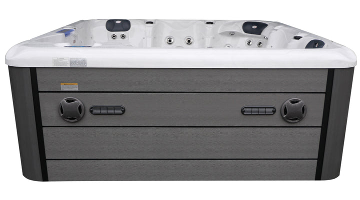 Outdoorwhirlpool HAWAII WHITE MARBLE inkl. Abdeckung und Stiege 220x220x95 cm