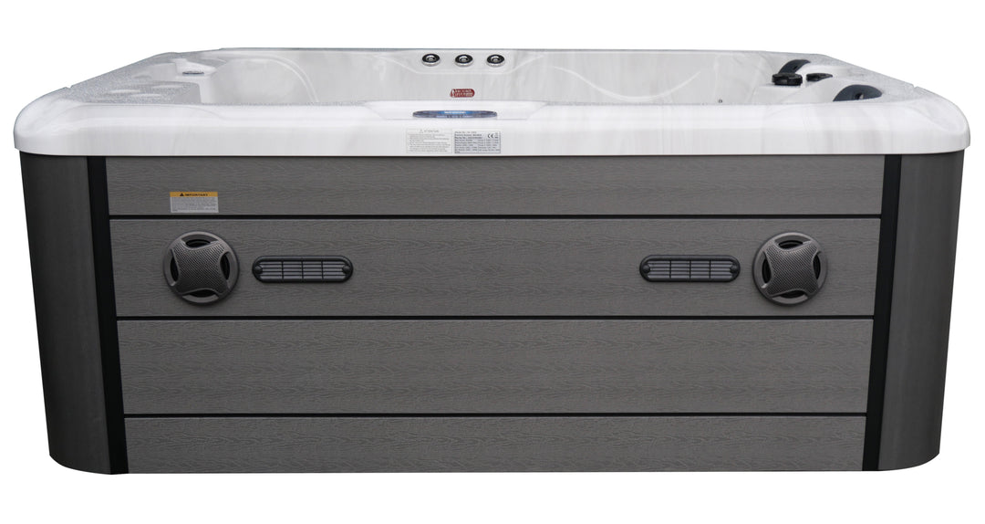 Outdoor Whirlpool MAURITIUS WHITE MARBLE inkl. Stiege und Abdeckung 210x160x90 cm