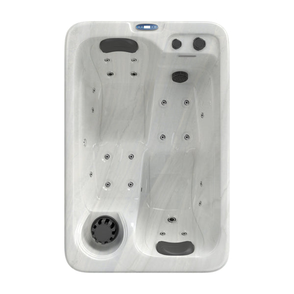 Outdoor Whirlpool SPLIT WHITE MARBLE inkl. Abdeckung 175x115x70 cm frostsicher