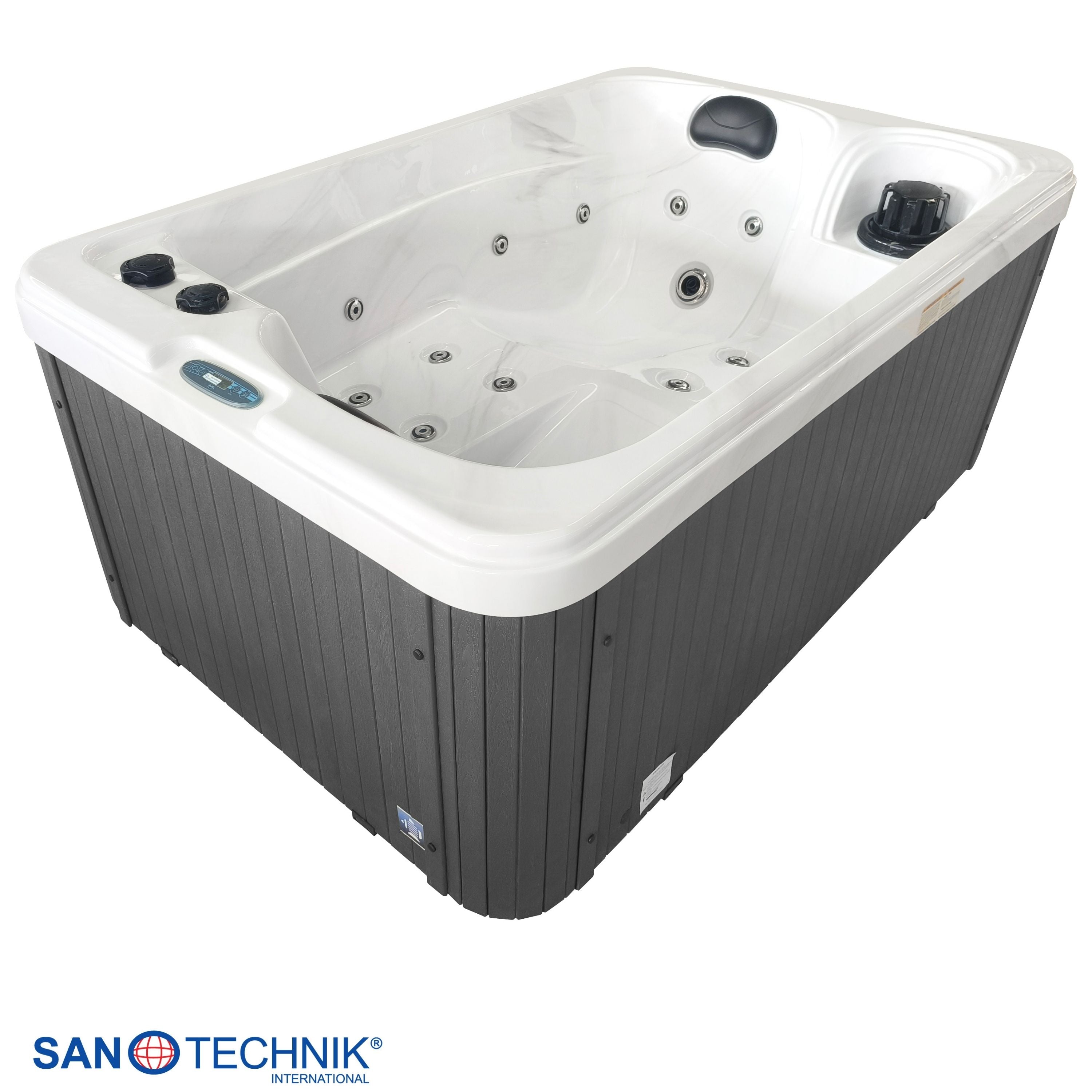 Outdoor Whirlpool SPLIT WHITE MARBLE incl. cover 175x115x70 cm frost-proof