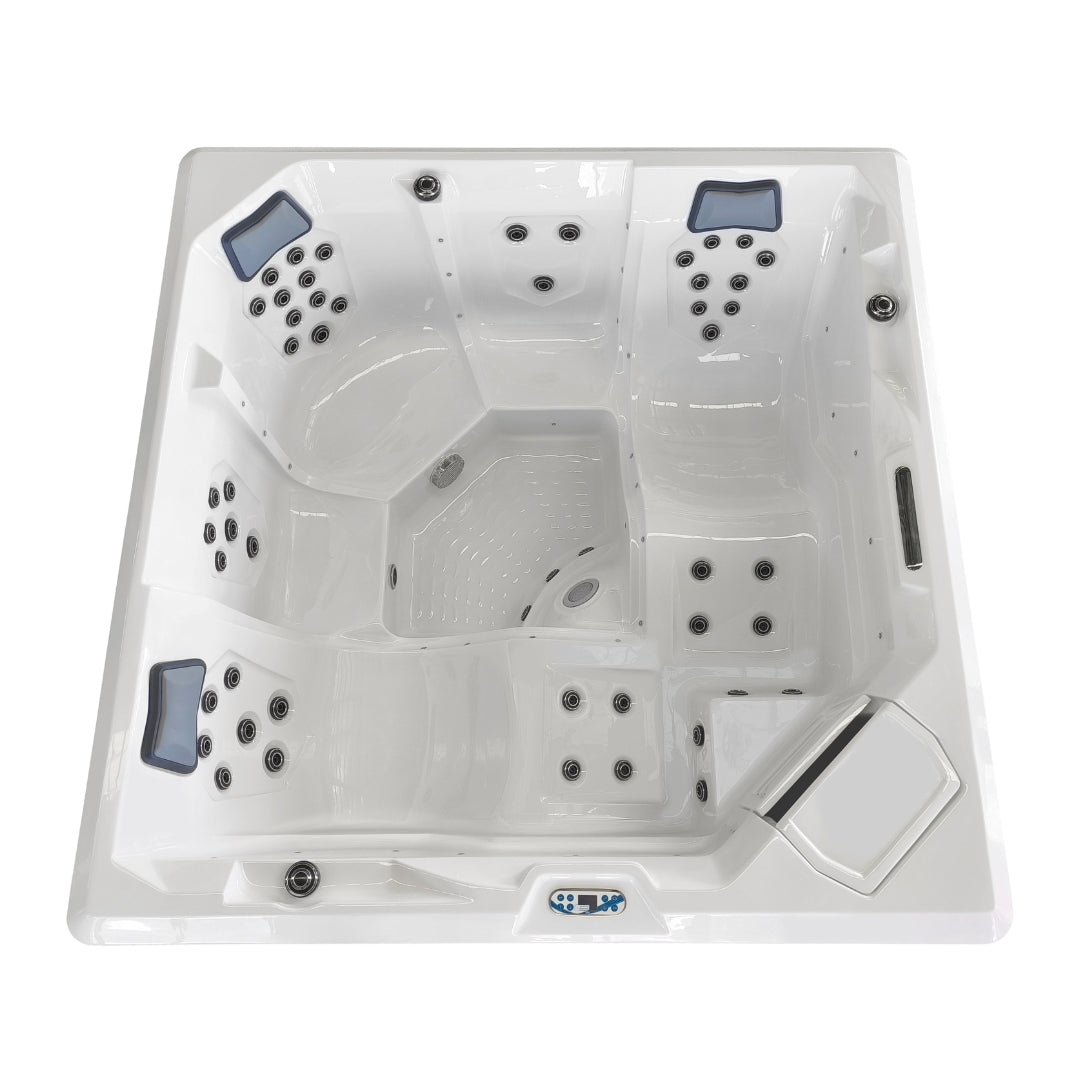 Outdoor Whirlpool ROVINJ WHITE inkl. Abdeckung + Stiege 210x210x90 cm frostsicher