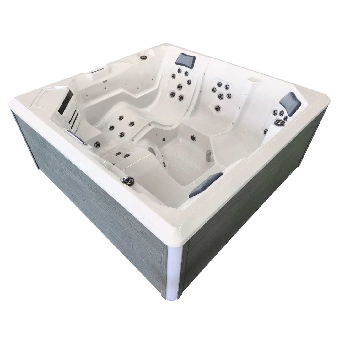 Outdoor Whirlpool ROVINJ WHITE inkl. Abdeckung + Stiege 210x210x90 cm frostsicher