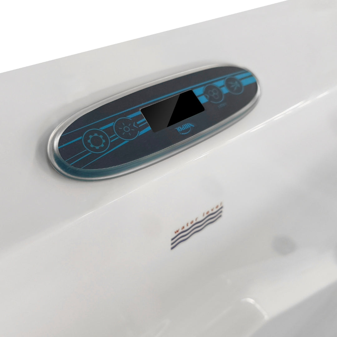 Outdoor Whirlpool KORFU WHITE inkl. Abdeckung + Stiege 190x140x70 cm frostsicher