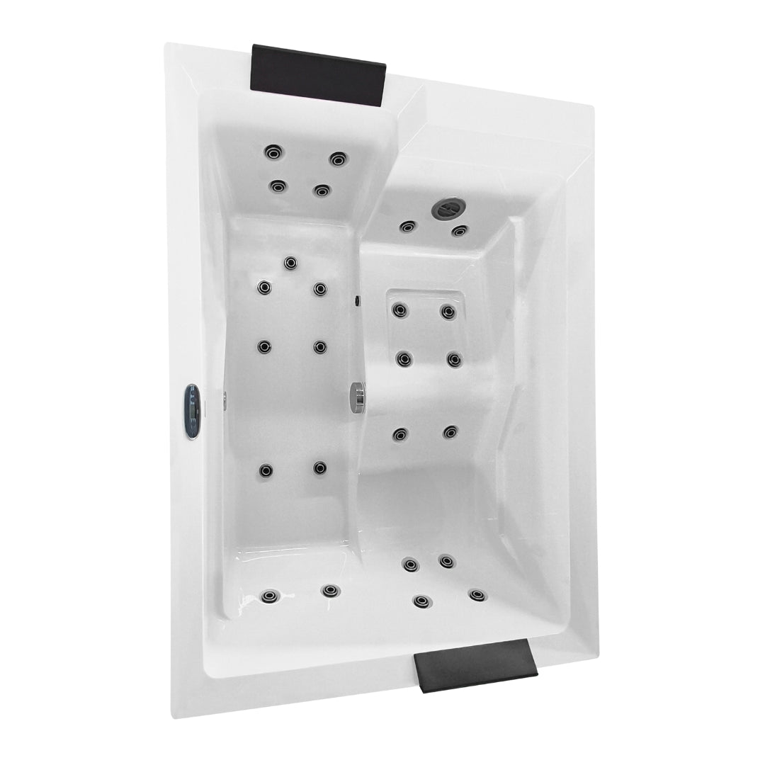 Outdoor Whirlpool KORFU WHITE inkl. Abdeckung + Stiege 190x140x70 cm frostsicher