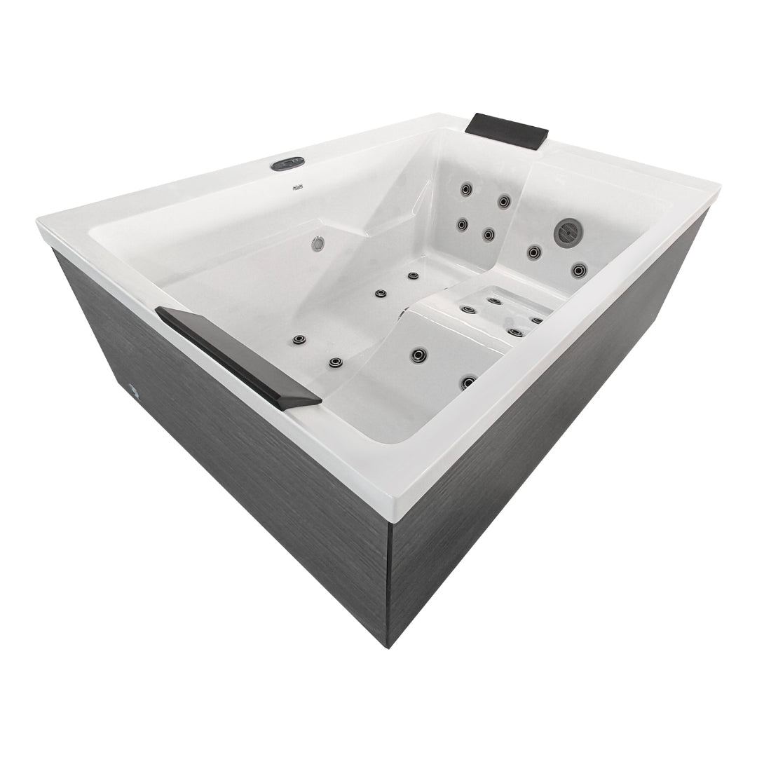 Outdoor Whirlpool KORFU WHITE inkl. Abdeckung + Stiege 190x140x70 cm frostsicher
