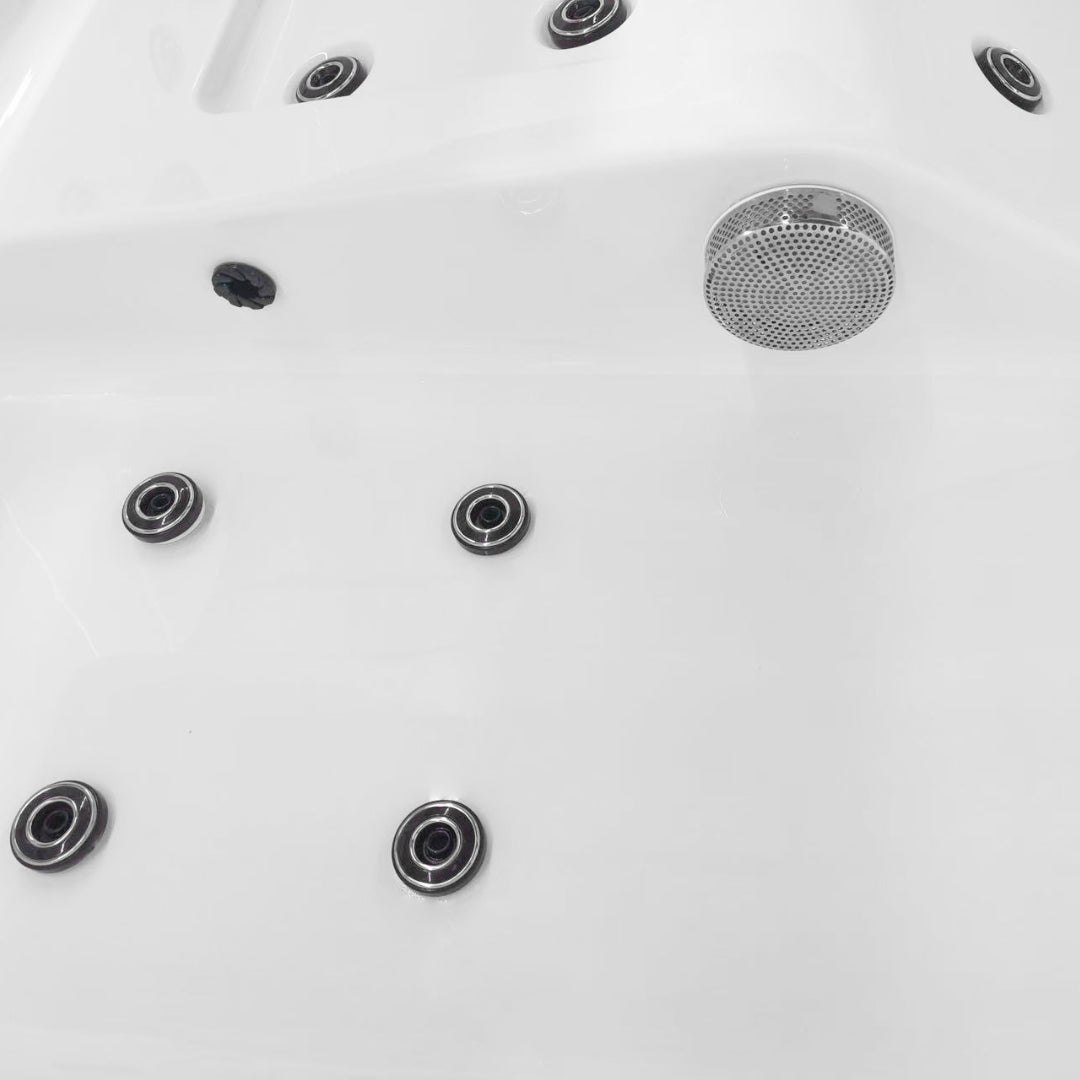 Outdoor Whirlpool KORFU WHITE inkl. Abdeckung + Stiege 190x140x70 cm frostsicher