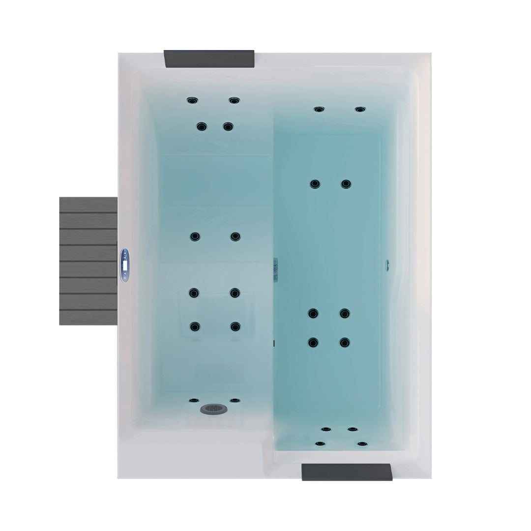 Outdoor Whirlpool KORFU WHITE inkl. Abdeckung + Stiege 190x140x70 cm frostsicher